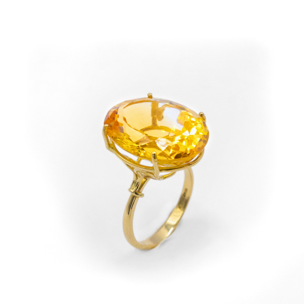 Anello Cocktail con quarzo citrino